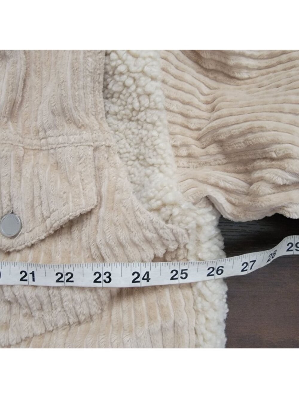 BLANKNYC Corduroy Sherpa Jacket Cottagecore Beige Boho Chic Rustic Y2K Womens S - Picture 7 of 8